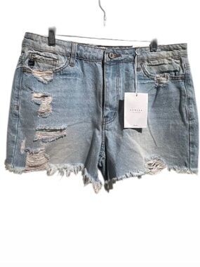 Kancan Distressed Denim Women Shorts NeW large
